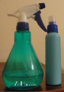 A spritz bottle can be found in the gardening section of supermarkets or in beauty supply stores. 