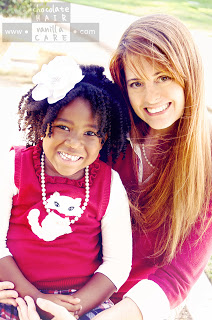 Rory and her daughter Boo of Chocolate Hair/Vanilla Care