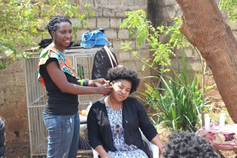 Mwanabibi demonstrates a two strand twist