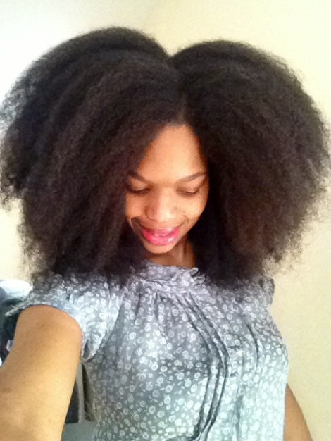 Big Afro - I achieved this style by moisturising and finger de-tangling to get the big fro.