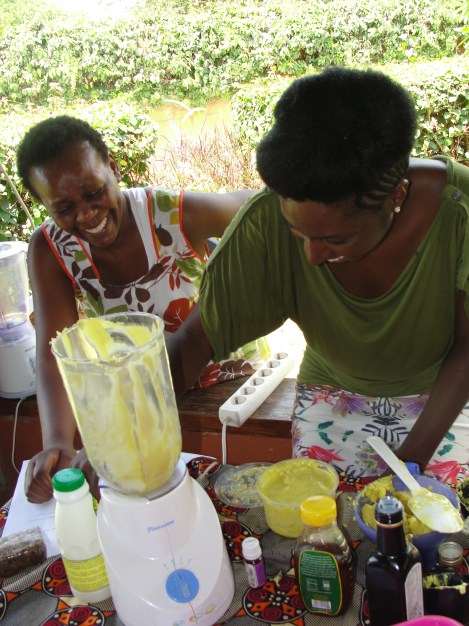 People were able to buy a custom made shea butter mixes and moisturising spritzes at the workshop