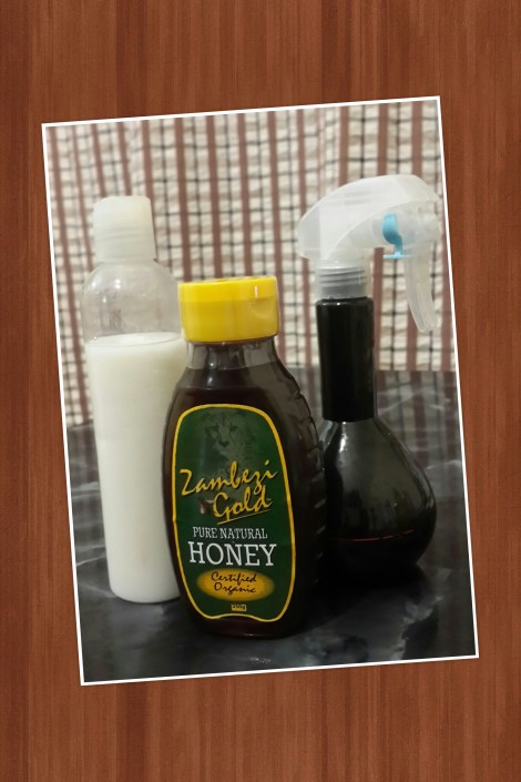 The Male Anti-Dandruff Package as delivered to your door - conditioner, honey and moisturising spritz