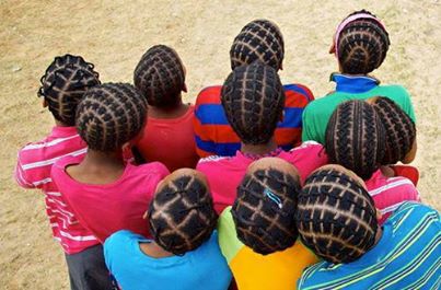 African threading is a staple style in most school age girls on the continent