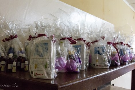 The Natural Hair Starter packs waiting to be distributed