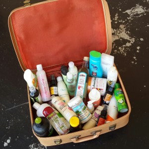 My stash of products I currently use, some that I can't throw or give away and a few that I'm still yet to try.