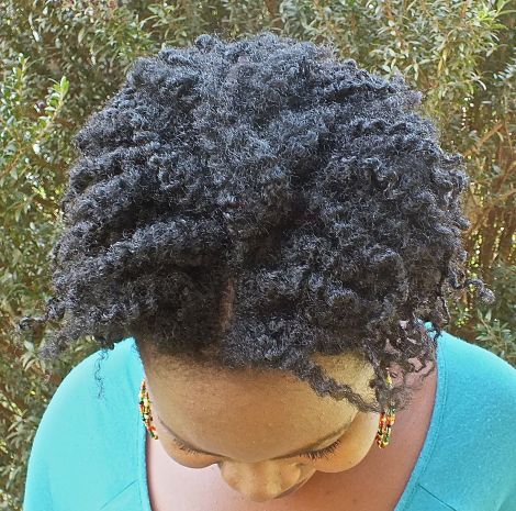 Day 5 - Curly updo (top view) In this picture you can see the twist out definition much more clearly. It is also evident that only the ends are curled