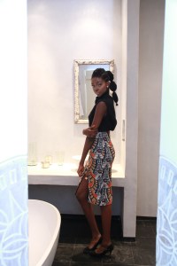 This hairstyle was a combination of mukule (cornrow), flat twists and an exaggerated ponytail. The model had relaxed hair but we decided to demonstrate some popular natural hair styles.