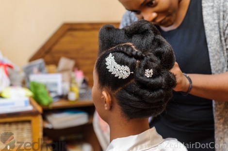 Hair heat stretched by NC hair Studio and styled by NAS Salon